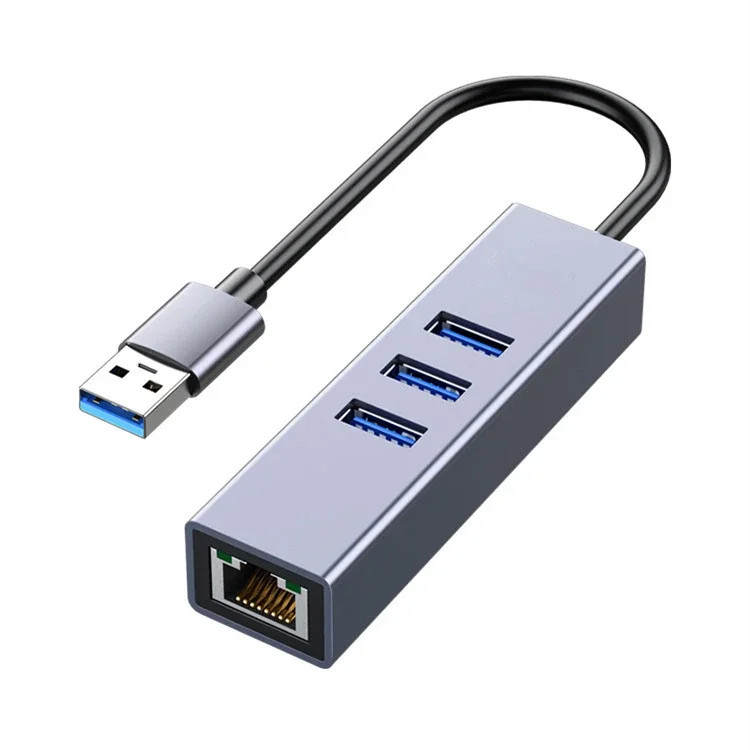 USB C HUB 1000 Mbit/s 3 Ports USB 3.0 Typ C HUB USB auf Rj45 Gigabit Ethernet Adapter RTL8153 für MacBook Laptop Computer: Black