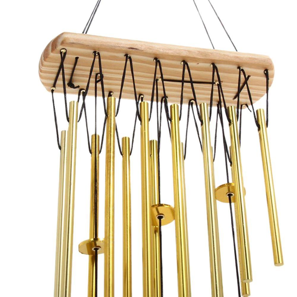 Small Wind Chimes 14 Metal Tubes Wood Wind Chimes For Patio, Garden, Terrace and Balcony - Beautiful Indoor and Outdoor Decor