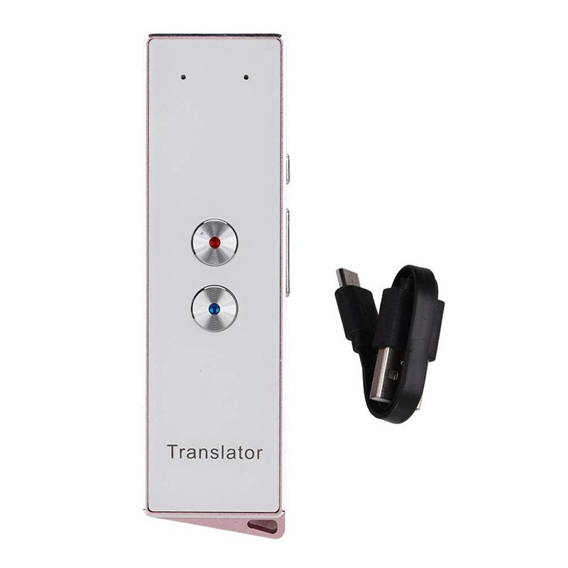 Language Translator Instant Real Time Voice Multi-Languages Translator Portable 40+ Language Translator With Hand Strap: Pink