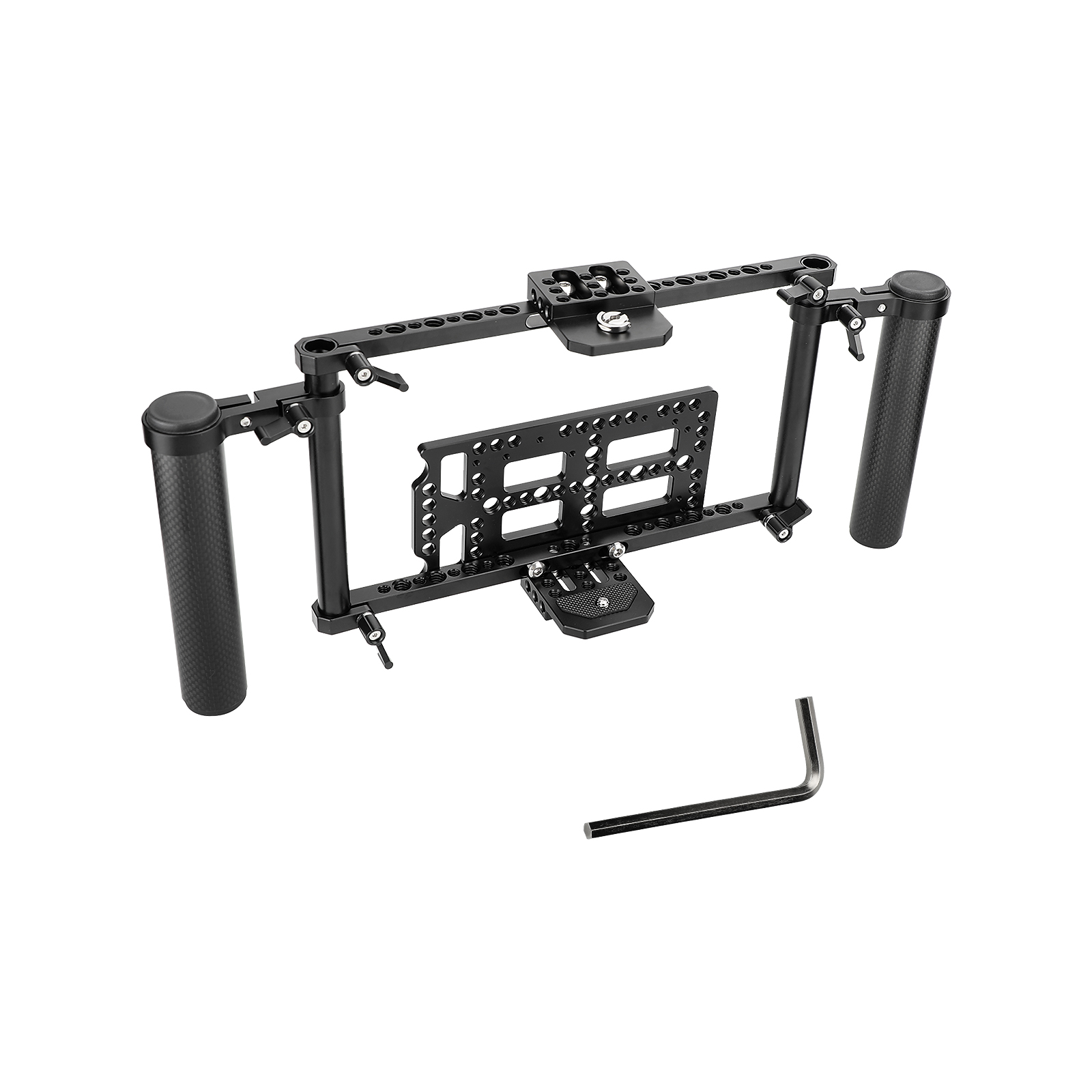 Kayulin Director's Monitor 7" & 5" Cage Rig With Battery plate & Dual Carbon Fiber Handgrip for Universal Camera Monitors