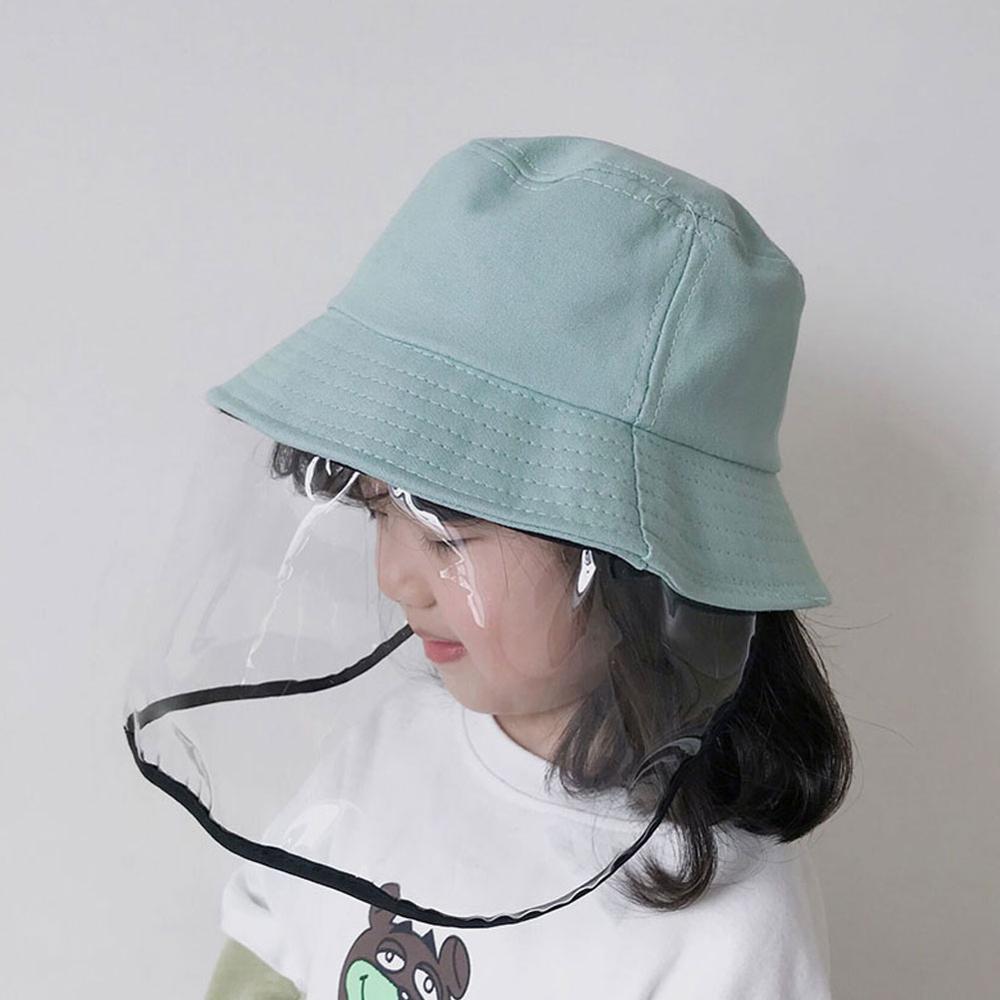 Children's Protective Transparent Mask Anti-fog flu Coronaflu Saliva Face Masks Windproof Fisherman Hat With Protection Cap
