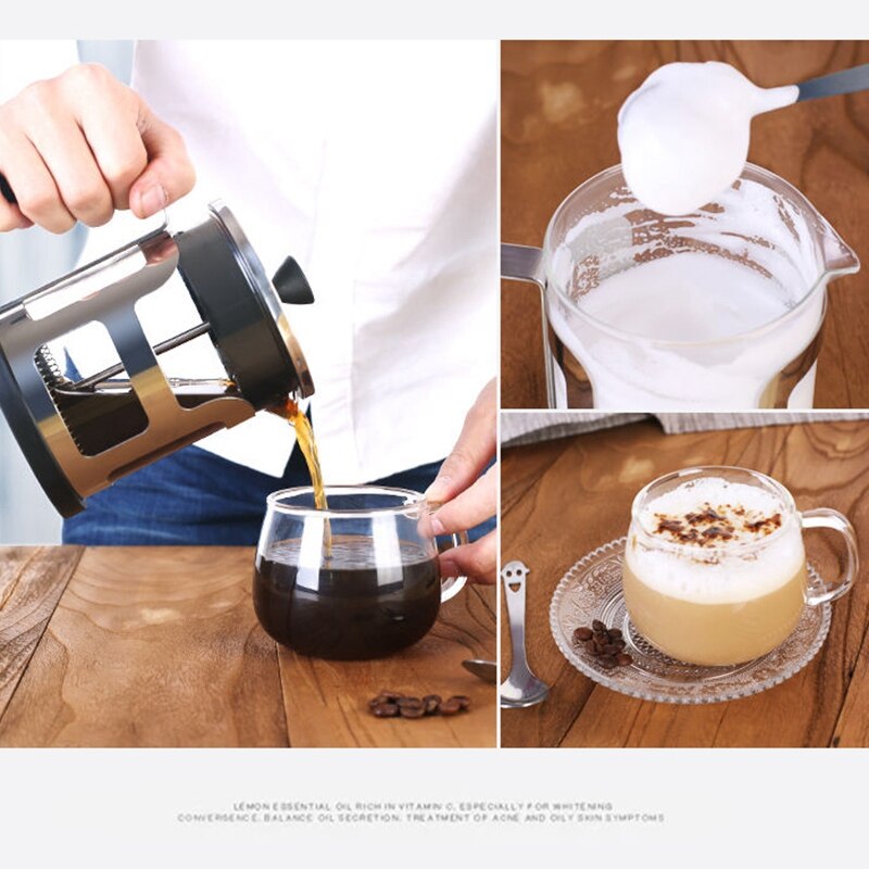 French Press Coffee Maker - Stainless Steel -Borosilicate Glass Coffee Pot Percolator, Single Serving Coffee Maker