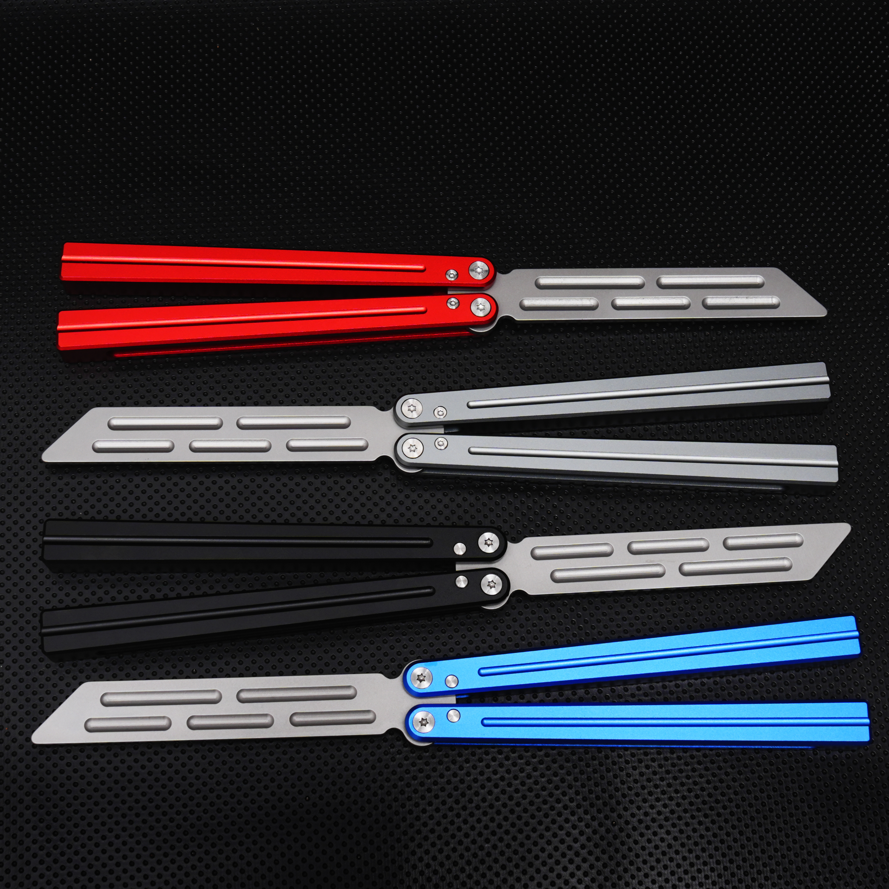 TlGLE Barison Aluminum Alloy HandleFoldable 3r13 Steel Blade Without CuttingEdge Blade Secure Outdoor Practice Blue