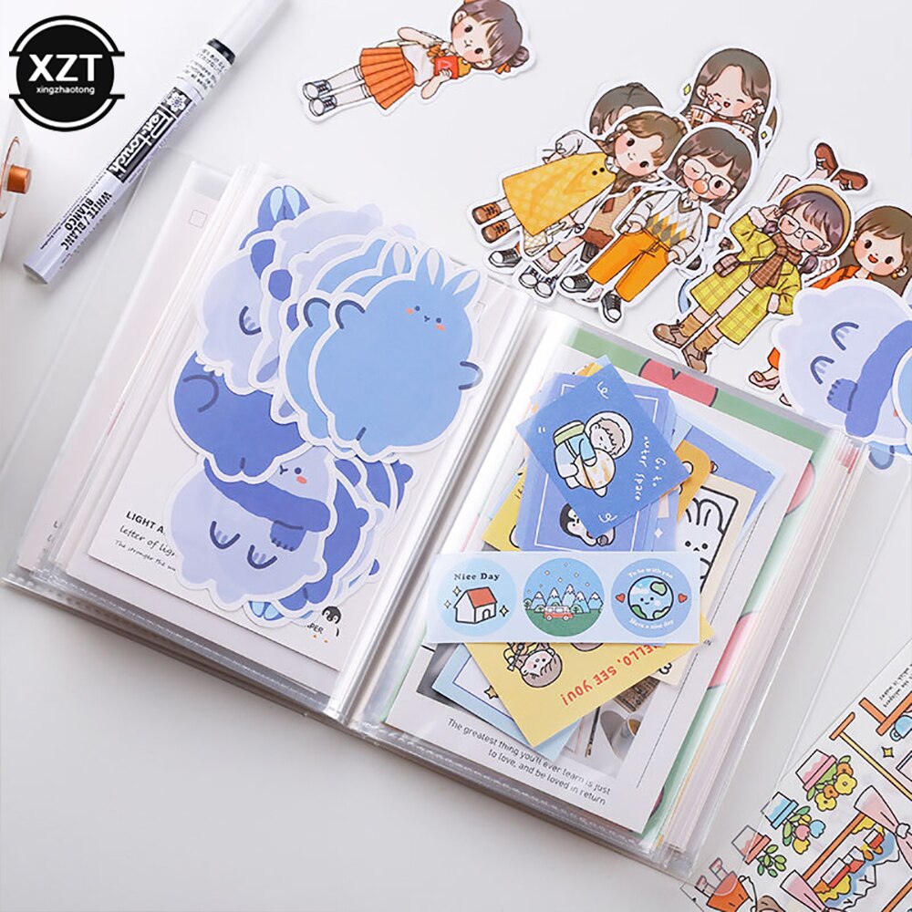 transparent Fotoalbum Lagerung Taschen A6 40 seiten Große Kapazität Aufkleber EinfüGen Seite DIY sofortig Bilder PP Lagerung Veranstalter