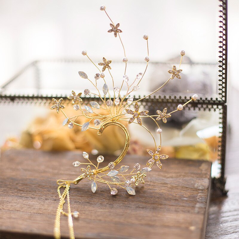 Bryllup brud øre henge krok hullløse øredobber øredobber til kvinner ikke gjennomboret dingle øredobber fest danse smykker tilbehør