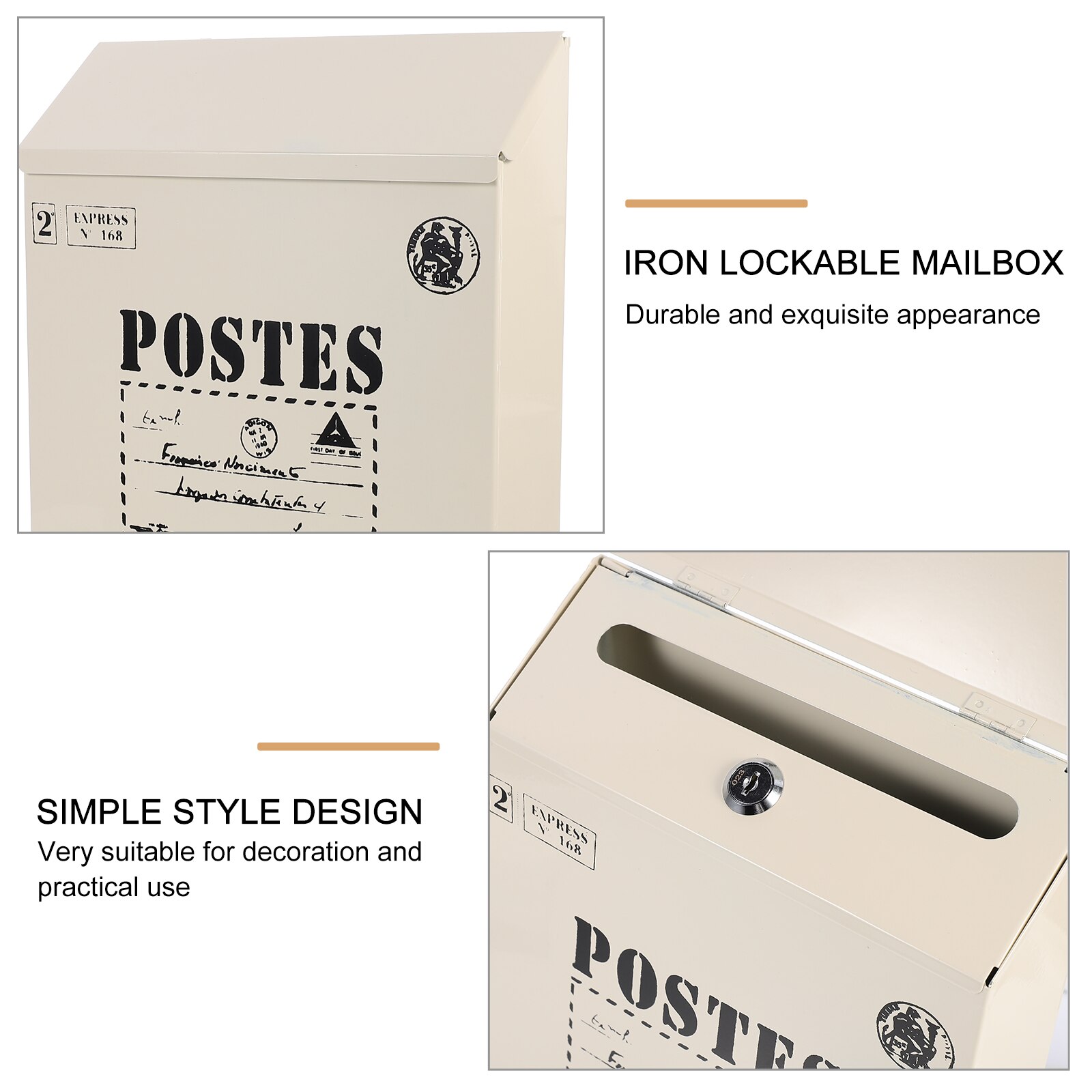 Retro Metal Mailboxes Wall Mounted Mail Box Mailbox Bucket Newspaper Letter Box Post Garden Decoration Garden Supplies