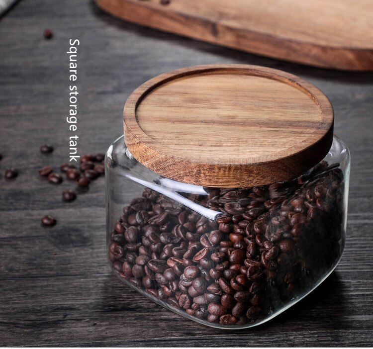 Borosilicate Transparent Lead-Free Glass Sealed Can Storage Tank Grains Storage Jar Cork Tea coffee Containers: larg11.5x11.5 1200ml