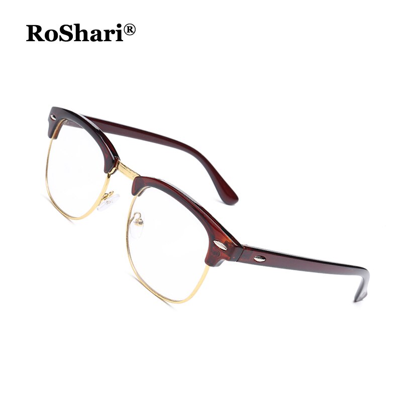 RoShari Blue Light Blocking Glasses Computer Eyewear Clear Lens Eyeglasses Frame A57: C4 BROWN