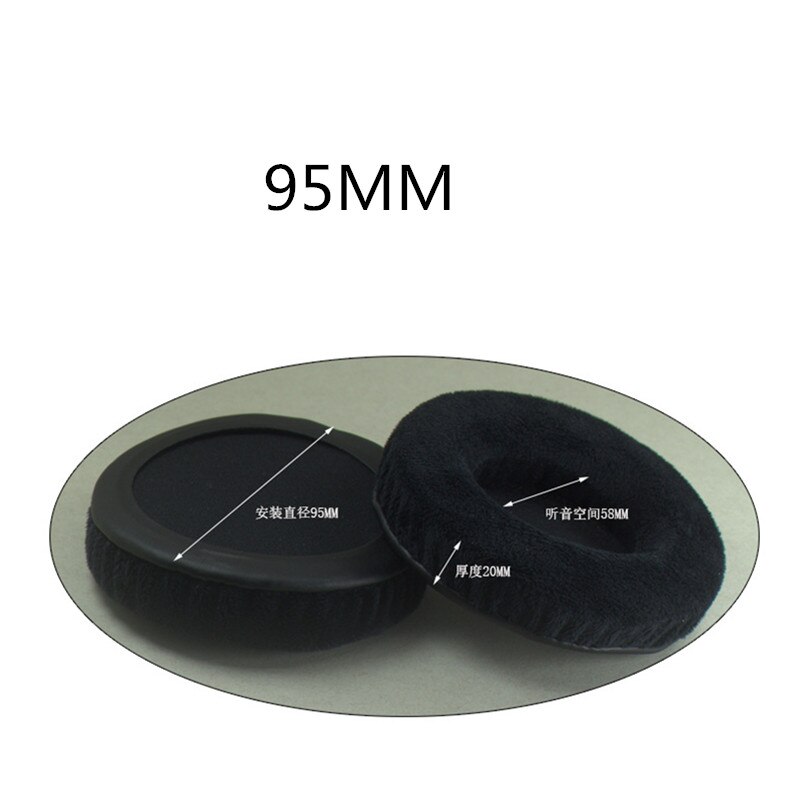 Interchangeable Black Velvet Earphone Set 60 65 70 75 80 85 90 95 100 105 110 115 120 MM Ear Pad Ear Pads Cushions 23 AugZ5: 95MM