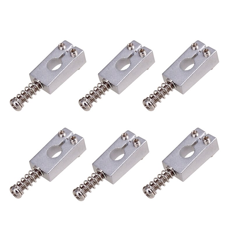 KAISH Set van 6 roestvrijstalen zadels Elektrische gitaarbrugzadel 10,8 mm met zwarte schroeven voor Strat Tele gitaren