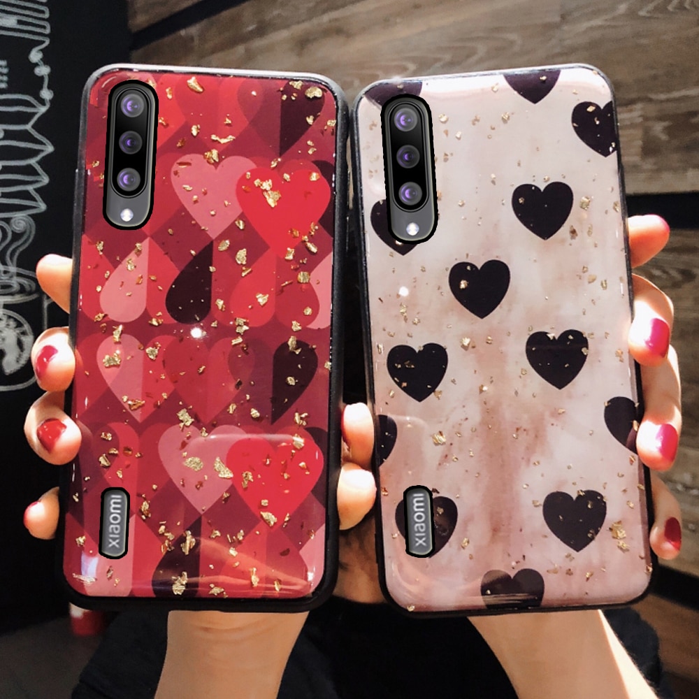 love glitter phone back etui,coque,cover,case for xiaomi mi 9 lite se pro mi9 lite 9lite 9se mi9se my for xiomi ksiomi silicone