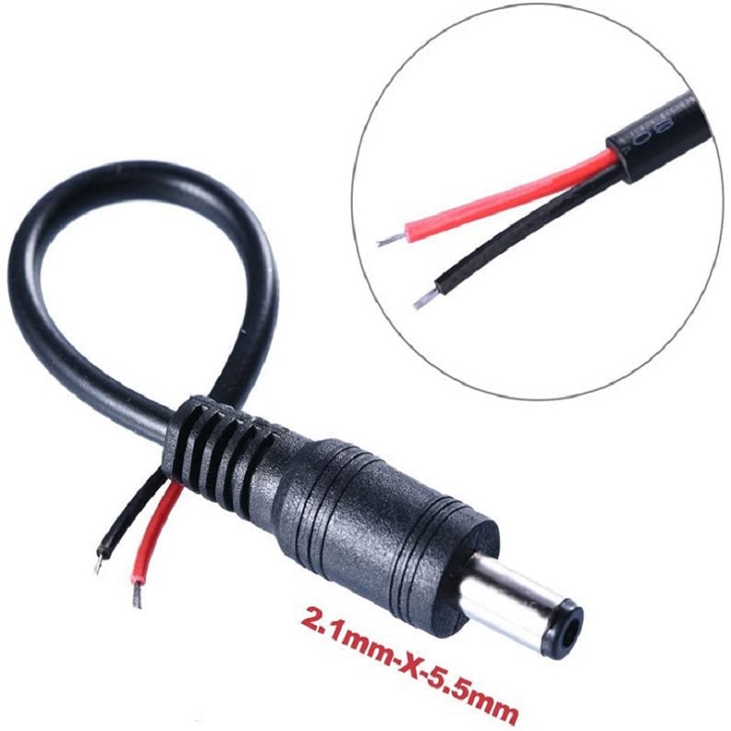 Conector de alimentación CC, Cable de enchufe de barril Pigtail, 2,1mm x 5,5mm, Cable macho hembra de 15CM para adaptador de fuente de alimentación de cámara IP, tira LED