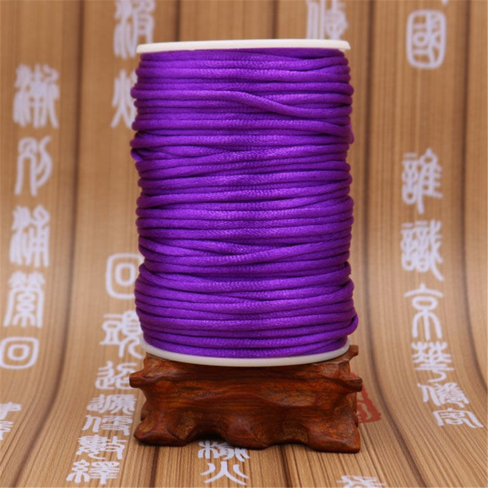Hilo de cordón satinado de 3mm y 10 yardas, nudo chino, pulsera de macramé, cuerda trenzada, borlas DIY, hilo de cuentas, 35 colores: Colorful