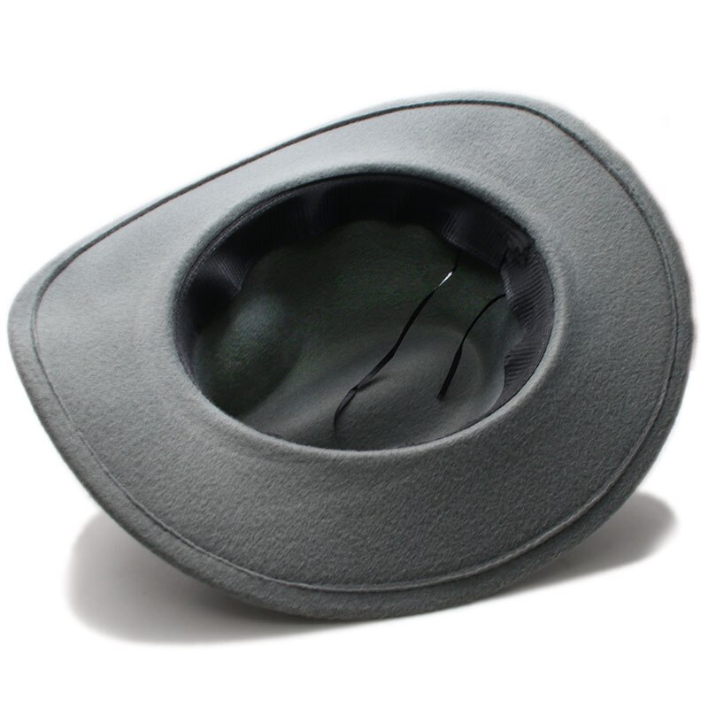 LUCKYLIANJI-Sombrero de vaquero occidental para niño, banda de cuero trenzado, de ala ancha, talla única: 54cm