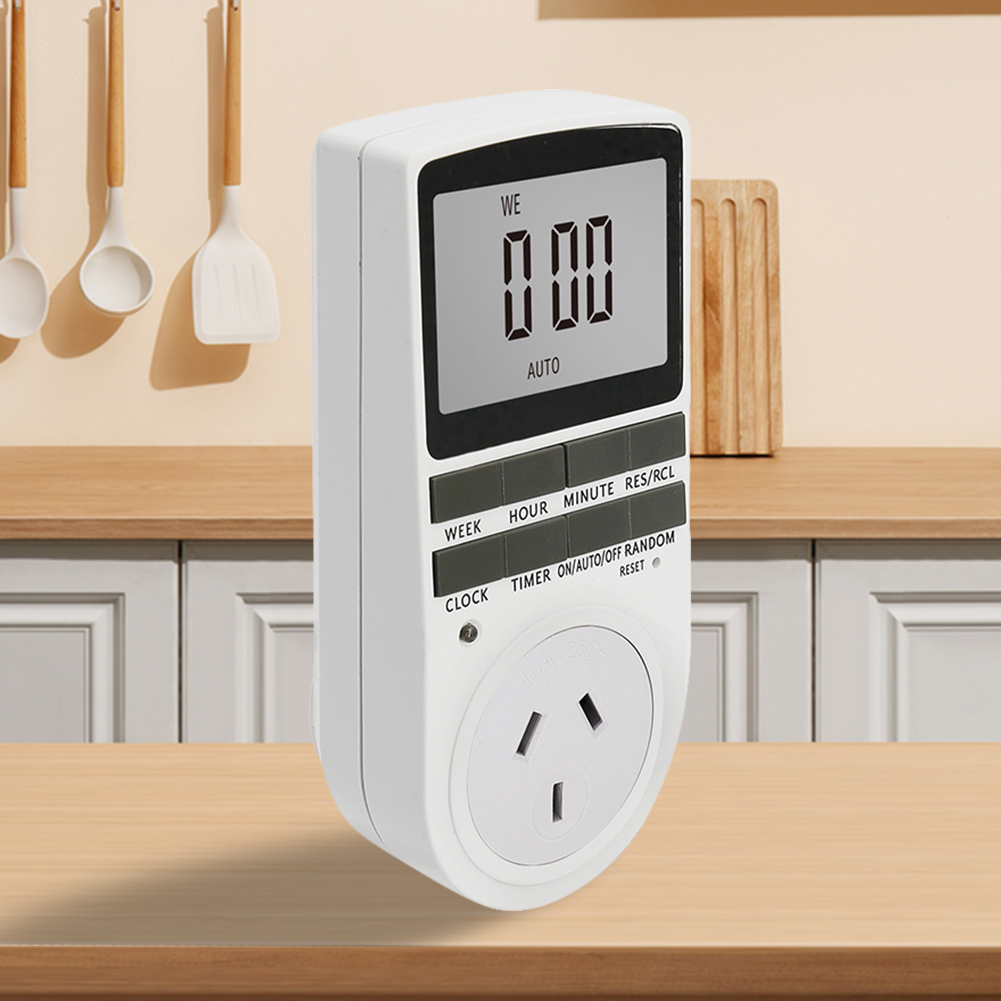 Digital timerbrytare uttag 240v programmerbara tidsuttag au-kontakt inomhus tidsinställd strömbrytare lcd-skärm för hushållskök