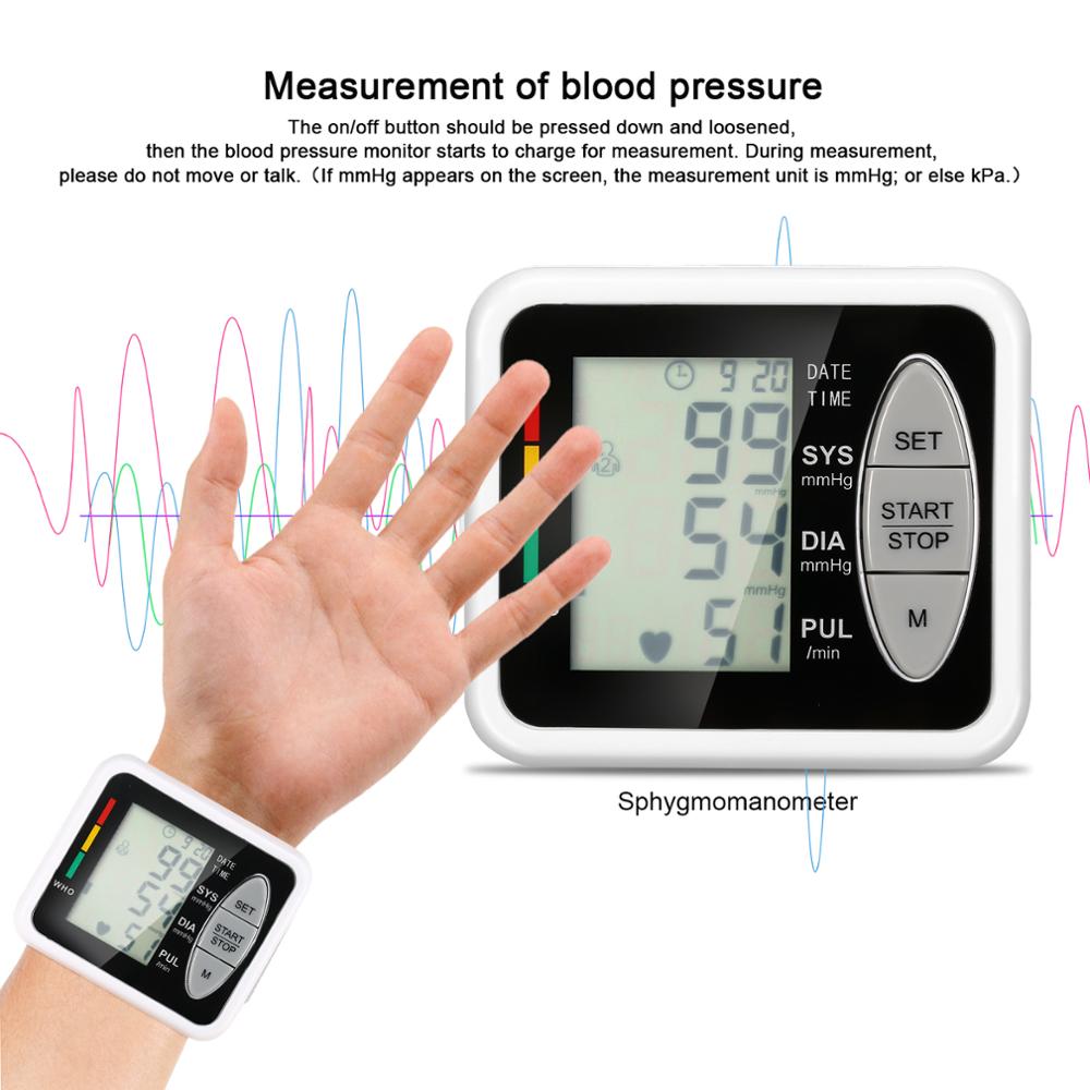 Wrist Blood Pressure Monitor Electronic Sphygmomanometer Household Tonometer Automatic Blood Pressure Measuring Instruments