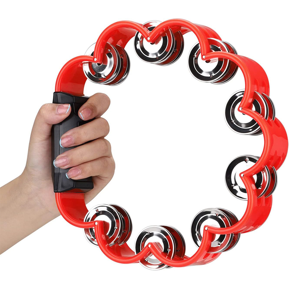 Petal Shaped Tambourine Plastic Percussion Tambourine Music Hand Bells for Musical Rhythm Instrument for Adults School Family Pa