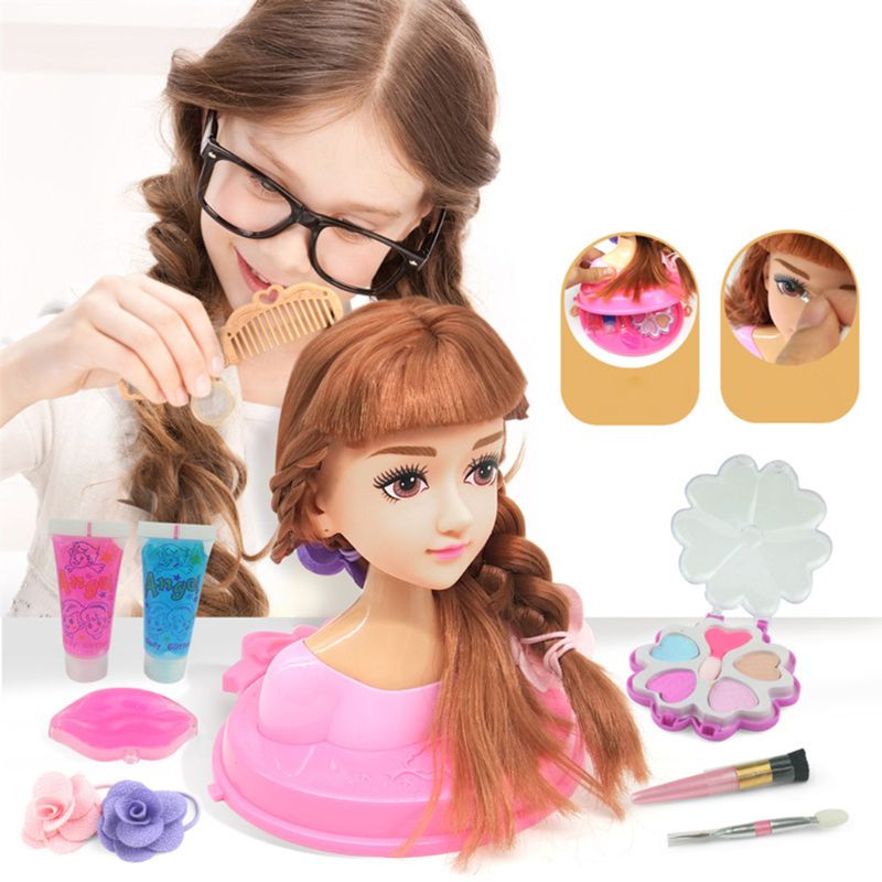 Children Pretend Play Kid Make Up Toys Set Hairdressing Simulation Cosmetic