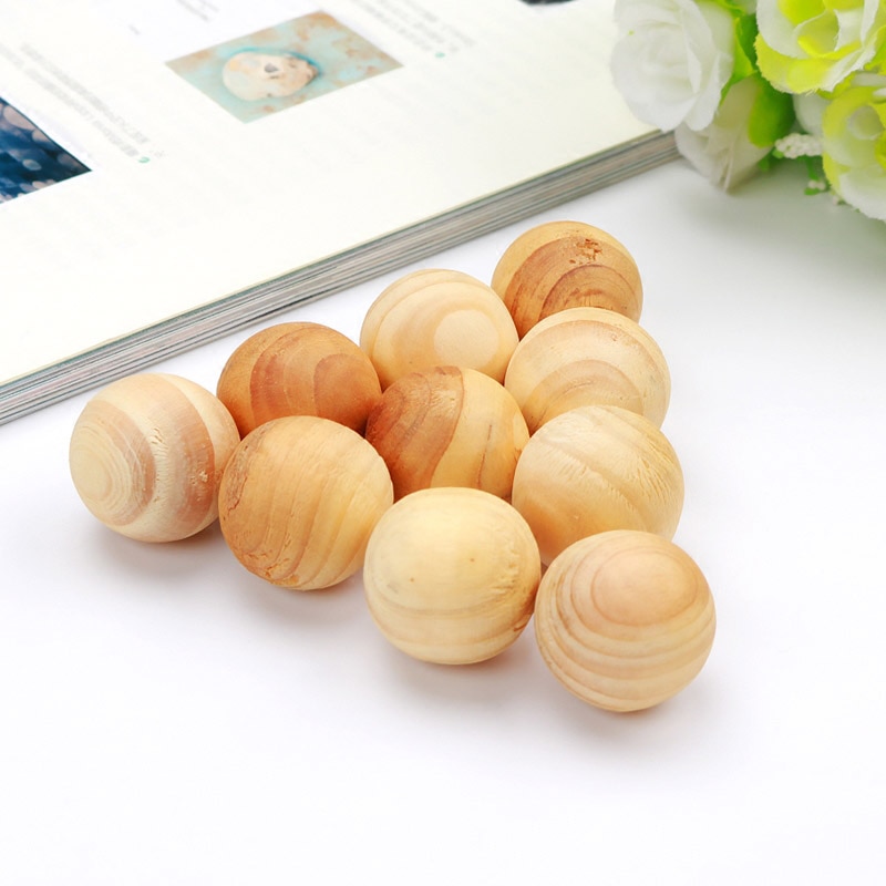 Garde-robe antiparasitaire en bois naphtaline répulsif anti-mites prévenir la moisissure étanche à l'humidité vermifuge parfumé boule de bois: 100pcs
