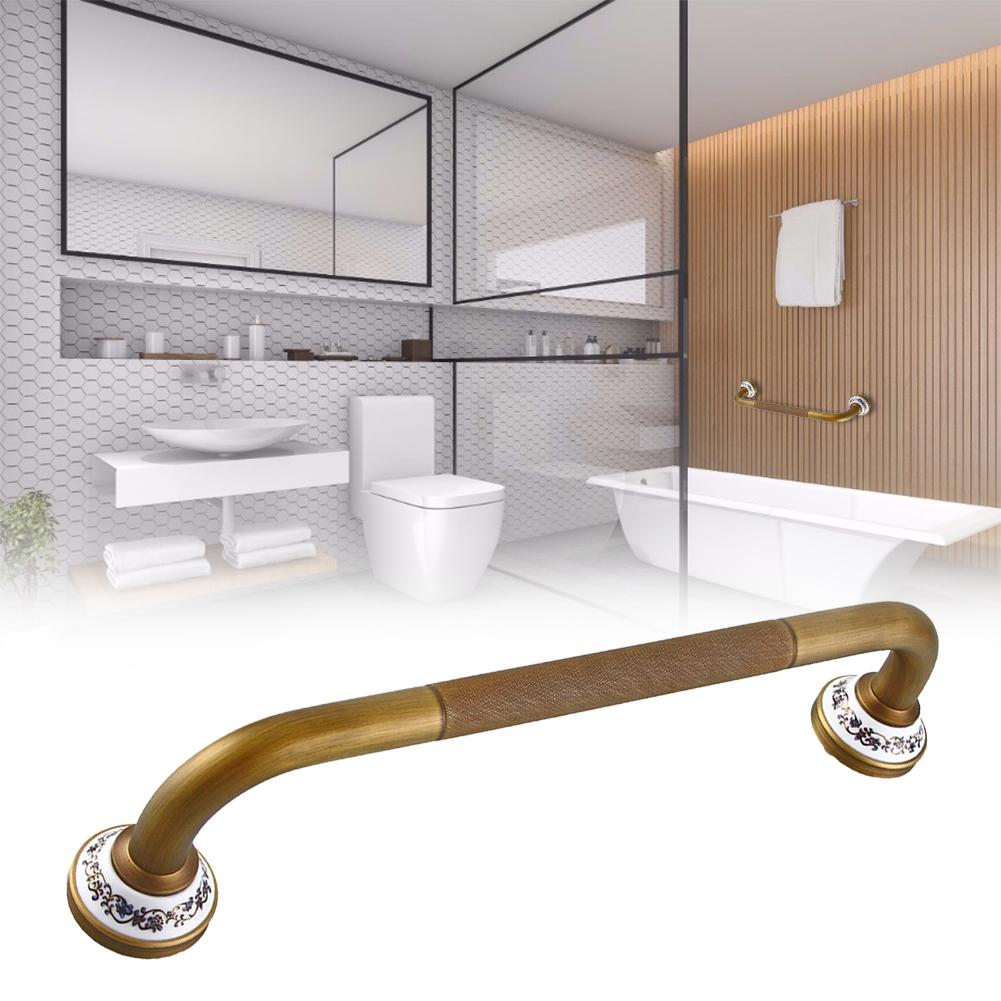 Brass Grab Bar Balance Handrail Shower Assist Bathroom Mounted Safety Hand Support Rail - Wall Mount for Handicap