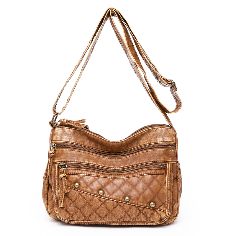 Vintage Tas Voor Vrouwen Zachte Pu Lederen Crossbody Tas Grote Capaciteit Tassen Multi Pocket Schoudertas 2022 Vrouwelijke Retro handtas: style 2