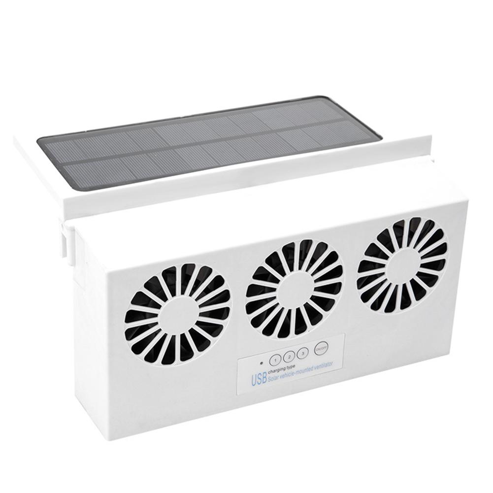 Auto Fan 6th Generatie Voeding Auto Zonne-energie Ventilator Auto Ventilator Auto Styling Auto Ventilator Auto koeler: White