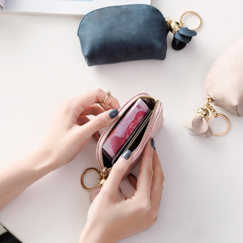 Kleine Portemonnee Vrouwen Korte Portemonnee Slim Mini Portemonnee Meisjes Schattige Clutch Zakken Bloem Pandent Kaarthouder Portemonnee Portefeuillesubsidies Femme