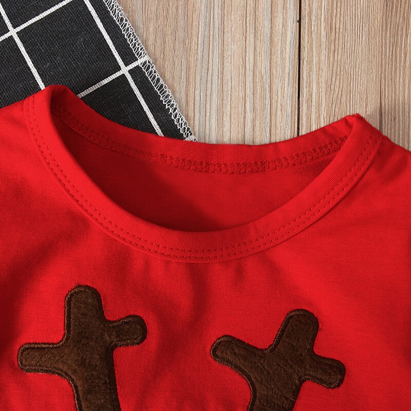 Ropa de bebé mamelucos de Navidad de manga larga de cuello redondo mono + sombrero 2 piezas conjunto ropa Linda recién nacido niña niños ropa
