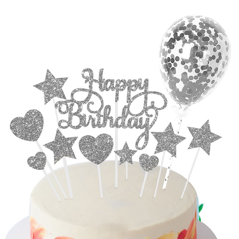 Adornos para pastel de oro rosa, confeti artesanal, decoración de tartas, estrellas, decoración para magdalenas, cumpleaños de adulto, decoración de feliz cumpleaños chico chica, 22 Uds.: E