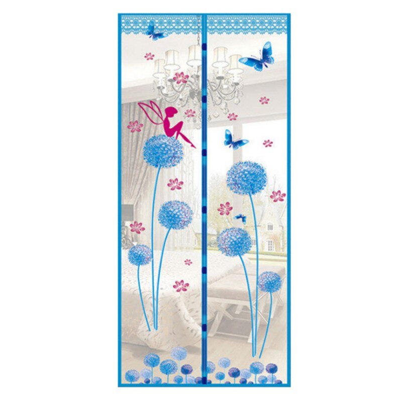Mosquitera magnética de cifrado, cortina repelente de Mosquitos de estilo de casa con flores, evita que los mosquitos entre en el interior