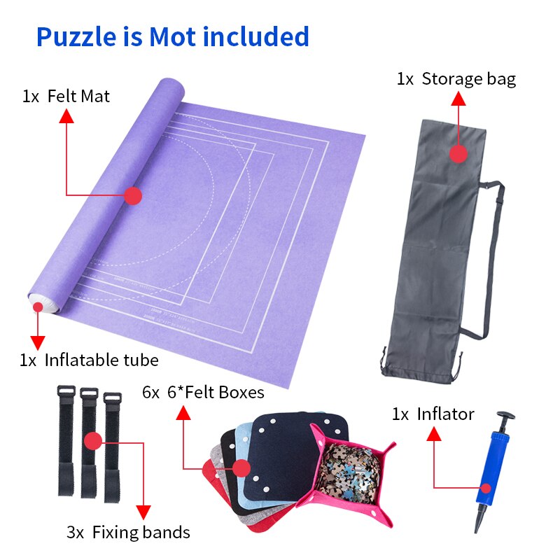Puzzels Mat Jigsaw Roll Voelde Mat Speelkleed Puzzels Deken Voor Tot 2000 Stuks Puzzel Accessoires Draagbare Reizen Opslag tas