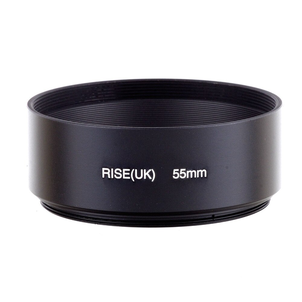RISE (UK) 55mm Standaard Schroef-in Metalen Zonnekap voor Canon Nikon Sony Pentax