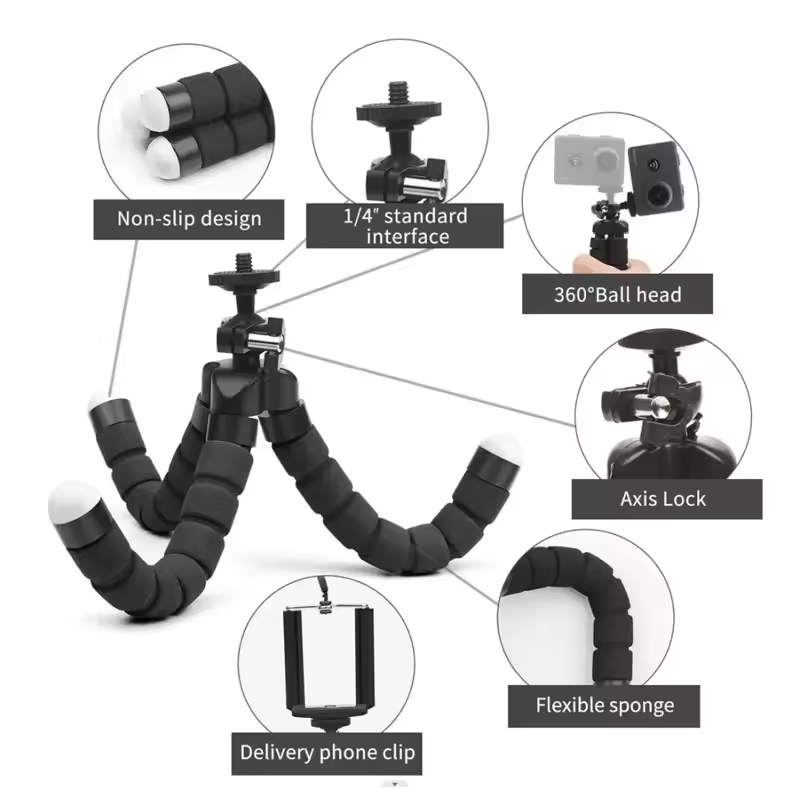 Stativ stativ til telefon mobil kamera holder klip smartphone monopod tripod stand blæksprutte mini stativ stativ til telefon
