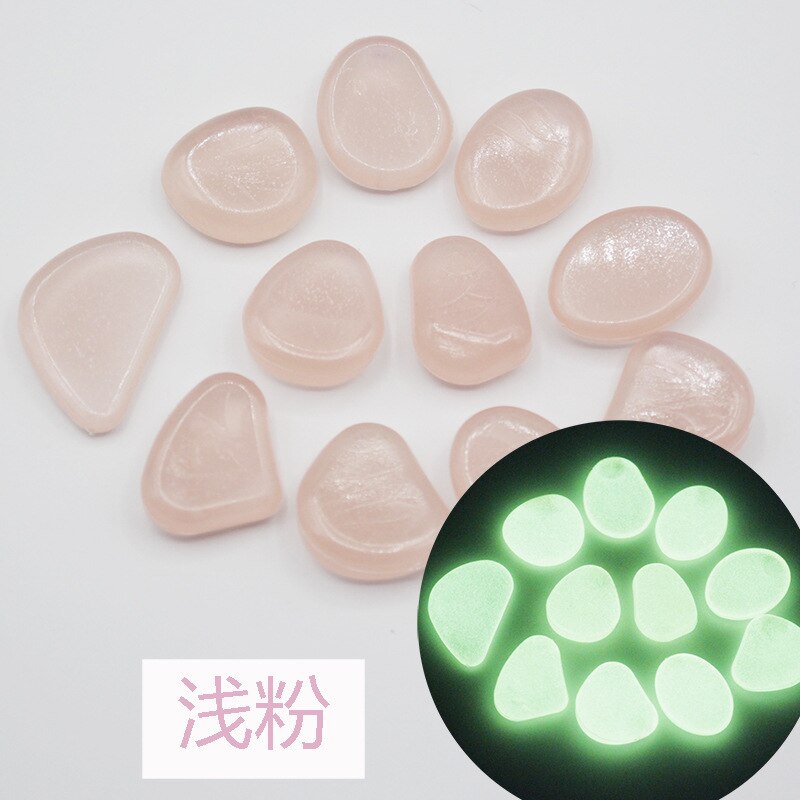 100 stuks/pak glow in the dark tuinkiezels, lichtgevende stenen voor aquariumpaden, tuinpaden, tuindecoratie, lichtgevende stenen: Lichtroze