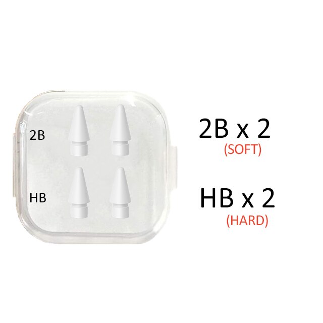 Punte a matita per Apple Pencil 1a/2a generazione, punta 4/6/12PCS per pennino Apple Pencil per iPad Stylus, 2B/HB sia morbido che duro: 2Bx2 HBx2