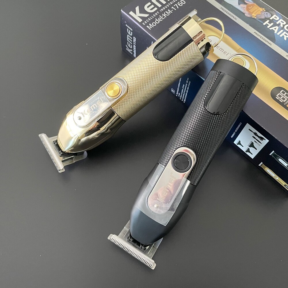 Kemei – tondeuse à cheveux professionnelle pour hommes, rasoir électrique à 0mm avec écran LCD, Rechargeable, idéal pour couper la barbe, KM-1760