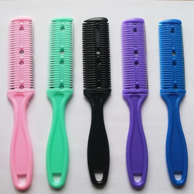 Doppel Seite Haar Schneiden Kämme Mit Rasierklinge Haar Pinsel Haar Trimmer Schneiden Ausdünnung Werkzeuge Salon Barber Haare Messer Clipper