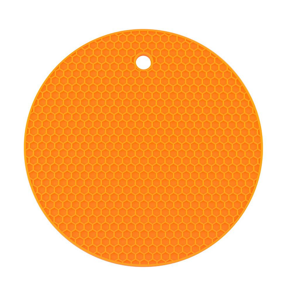 Circulaire Honingraat Siliconen Isolatie Mat Verdikte Anti-Slip Isolatie Mat: Oranje