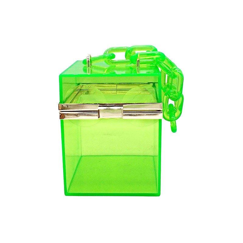 MIX ORDER Transparent bag women evening party bag bridal wedding tote bag clear acrylic square box: Color 3 green