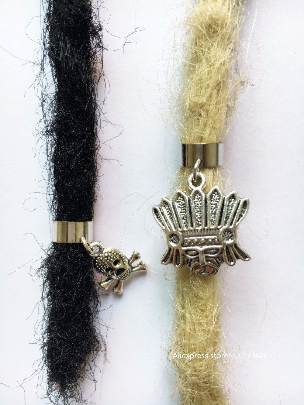 10 unids/lote de clips de cuentas de rastas para el cabello, abalorios de plata ajustables para trenzar el pelo, dijes de calavera para accesorios de peinado