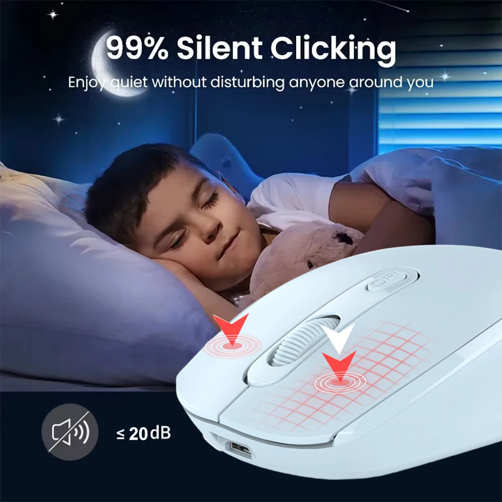 Bluetooth 5,1 Maus 2,4G Drahtlose Maus Dual-Modus Wiederaufladbare Maus Gaming Maus 1600DPI Stille Mäuse Für Macbook tablet Laptop