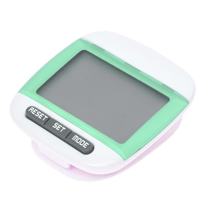 Multifunktions stegräknare avstånd kaloriräknare 5 steg buffertfelkorrigering stor lcd-display med bälte, grön