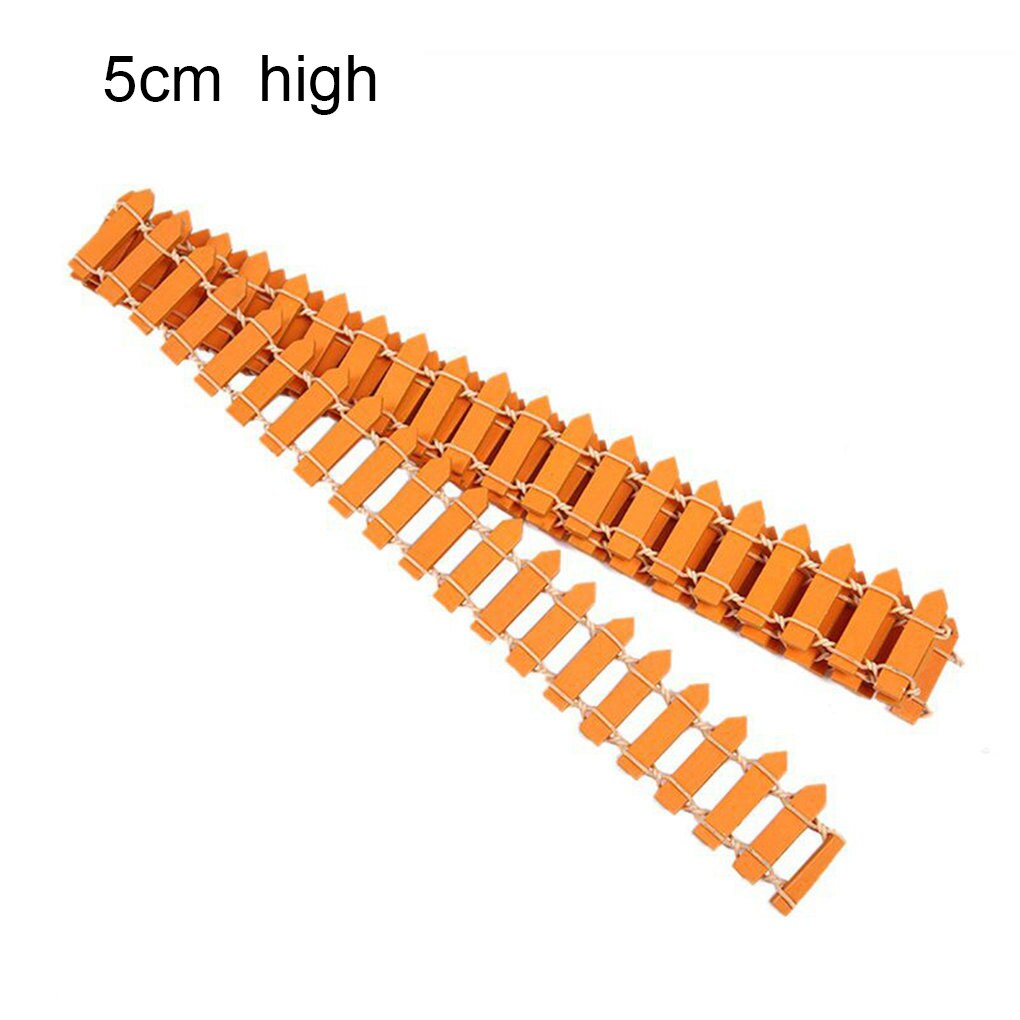 100x5cm/100x3cm DIY Mini Small Fence Barrier Wooden Craft Miniature Fairy Garden Terrarium Doll Branch Palings Showcase Decor: 5cm orange