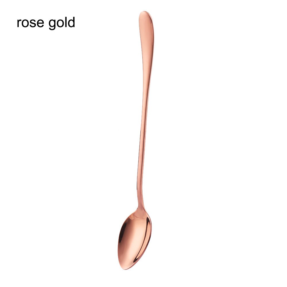 Rvs Lange Steel Koffie Thee Lepel Multicolor Koud Drankje Fruit Ijs Dessert Lepel Keuken Servies Levert: Sharp Head rose gold