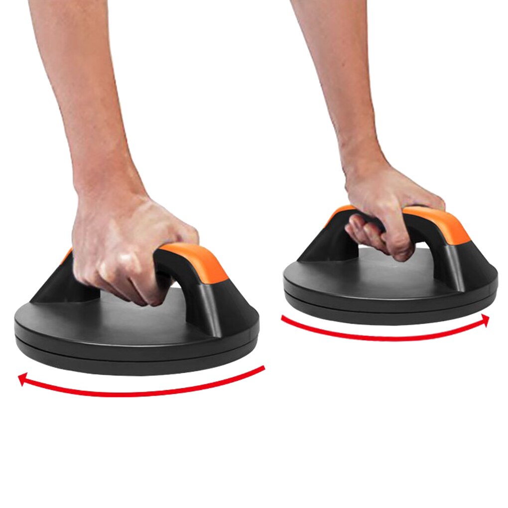 1 Pair Push Up Bars Anti-slip Rotating Circular Push-up Workout Stands Home Gym Fitness Tool