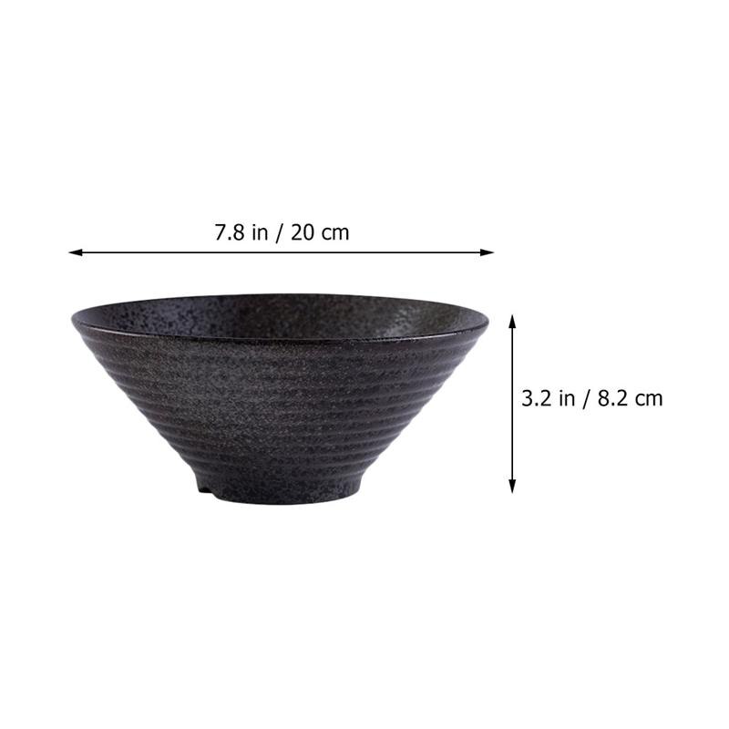 1pc Restaurant Ramen Bowl Simple Japanese Style Home Ceramic Bowl Japanese Style Threaded Ceramic Ramen Bowl