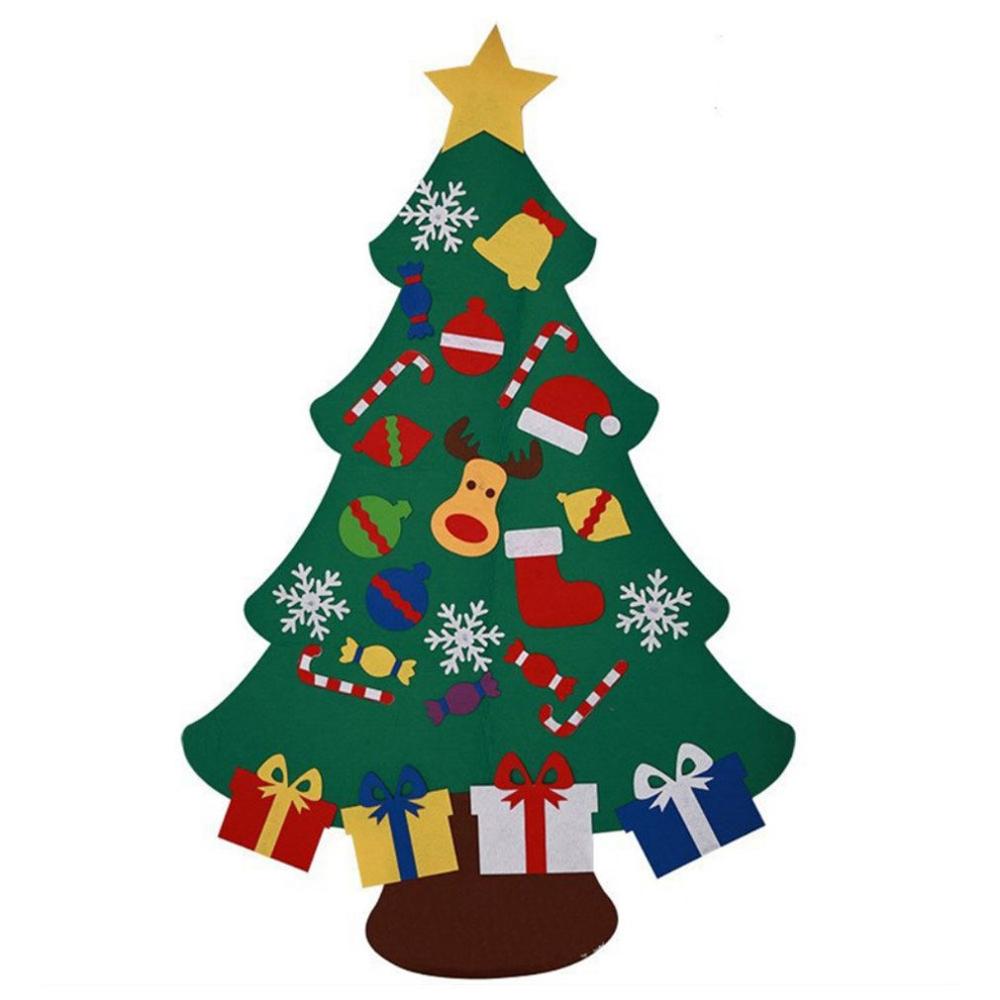 Diy tredimensionelt filt klud juletræ til hjemmet navidad år julepynt børn håndlavet legetøj: Type c