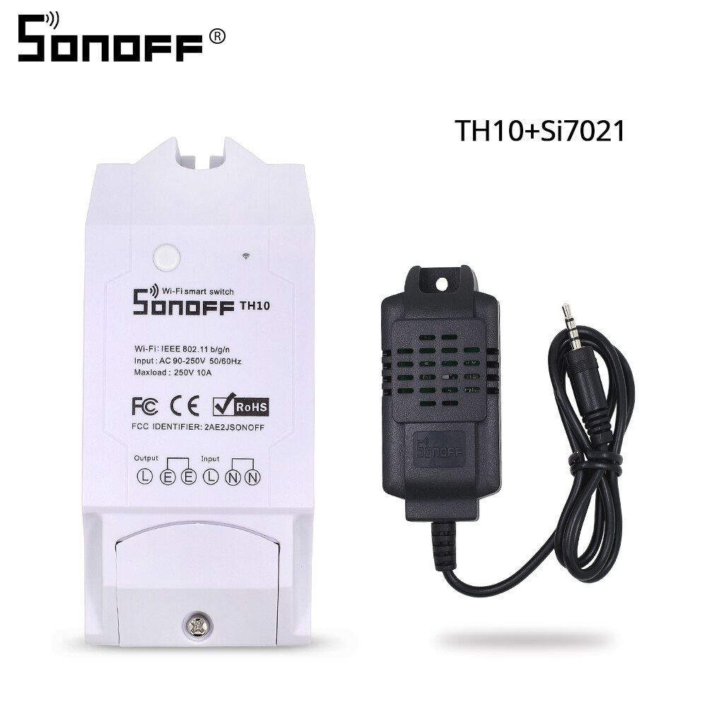 SONOFF TH10/TH16 DS18B20/SI7021/Al560 Temperatue Humidity Sensor Extension Cable Monitor Wireless Wifi Smart Light Switch Alexa: th10 with si7021