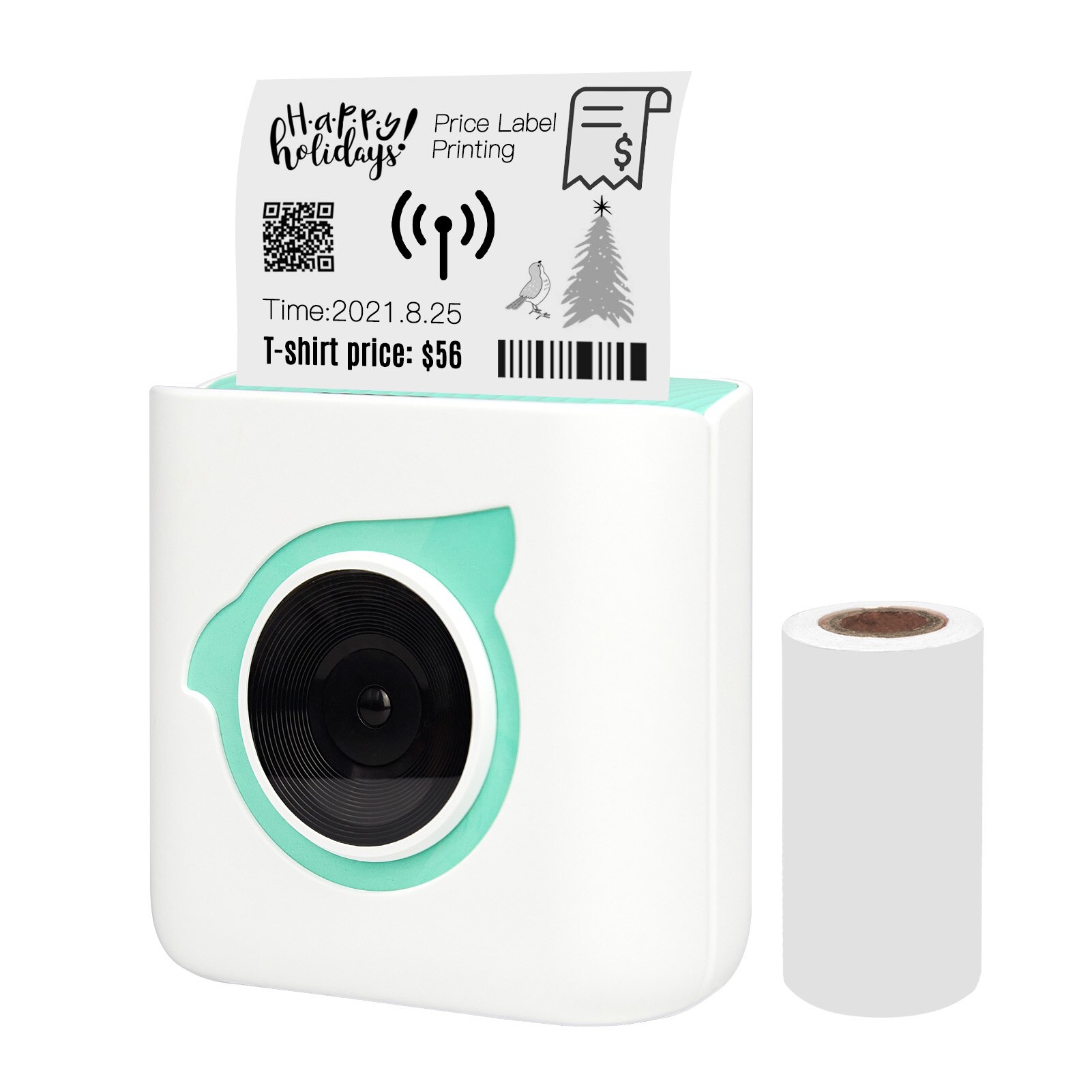 Poooli L8 Mini Pocket Photo Printer All-in-One Portable Wireless BT Thermal Mobile Printer Compatible with Android and iOS: Blue