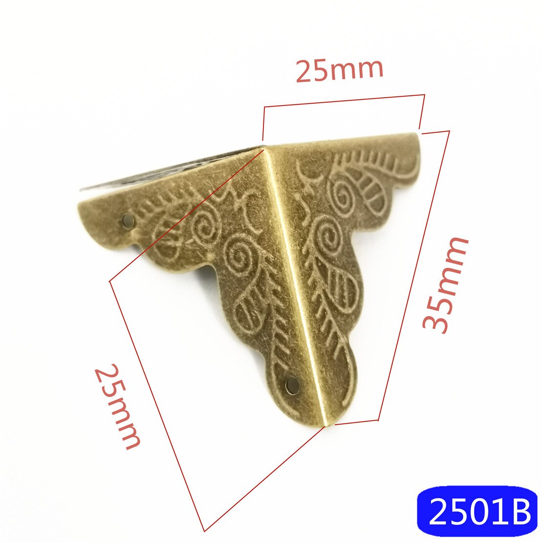 12 stks/partij Doos Hoeken Beugels Decoratieve Hoek Voor Meubels Decoratieve Driehoek Rotan Gesneden Antiek messing/Zilver/Gouden: Antique Brass